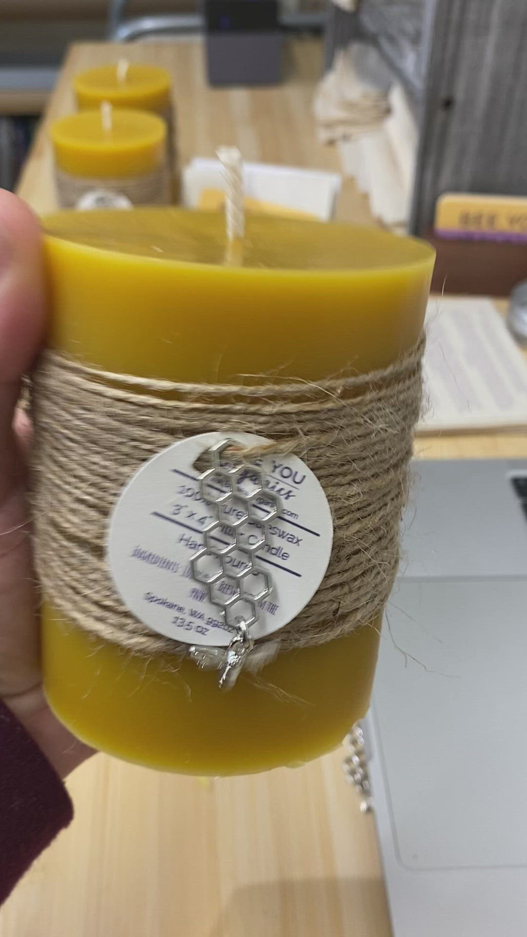 Pure Beeswax Pillar Candles, Cruelty Free Candles